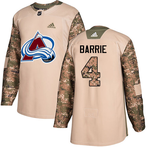 Adidas Avalanche #4 Tyson Barrie Camo Authentic Veterans Day Stitched Youth NHL Jersey - Click Image to Close
